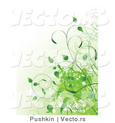 Vector of Green Organic Vines with Splatters - Background Design by Pushkin