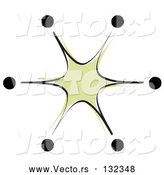Vector of Green Star-burst with Black Tips by Andy Nortnik