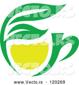 Vector of Green Tea Cup with Lemon and Leaves 1 by Vector Tradition SM