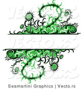 Vector of Green Thistle Vines and Flowers with Blank Copy Space Background by Vector Tradition SM