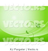 Vector of Green Vine Growing Along Waves with Water Ripples in the Background by KJ Pargeter