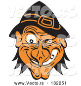 Vector of Grinning Halloween Witch by Andy Nortnik