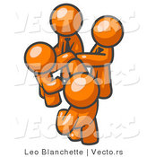 Vector of Group of Orange Guys Going in Together on a Deal by Leo Blanchette