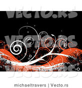 Vector of Grunge Orange and White Vines over Black Background by Michaeltravers