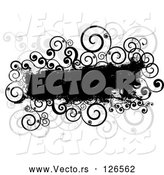 Vector of Grungy Black Text Box with Spiral Vines on White by KJ Pargeter