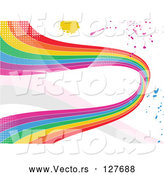 Vector of Grungy Rainbow Wave and Splatter Background by Elaineitalia