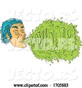 Vector of Guy Coughing Covid 19 Grime Art by Patrimonio