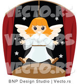 Vector of Happy Angel Girl Flying in a Theatre Play by BNP Design Studio