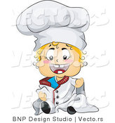 Vector of Happy Baby Chef in Uniform by BNP Design Studio