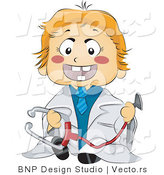 Vector of Happy Baby Doctor Holding a Stethoscope by BNP Design Studio