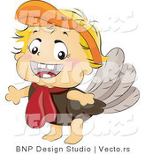 Vector of Happy Baby in a Turkey Costume by BNP Design Studio