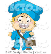 Vector of Happy Baby Mail Man in Uniform by BNP Design Studio