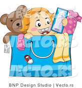 Vector of Happy Baby Popping out of a Shopping Bag by BNP Design Studio