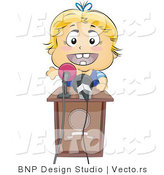 Vector of Happy Baby Speaking at a Podium by BNP Design Studio