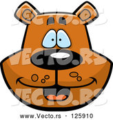 Vector of Happy Cartoon Bear Face by Cory Thoman