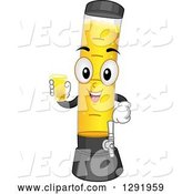Vector of Happy Cartoon Beer Tower Character Holding a Glass by BNP Design Studio
