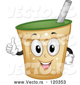 Vector of Happy Cartoon Beverage Cup Mascot Holding a Thumb up by BNP Design Studio