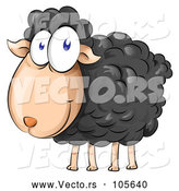 Vector of Happy Cartoon Black Sheep by Domenico Condello