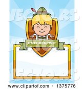 Vector of Happy Cartoon Blond Oktoberfest German Boy Page Border by Cory Thoman