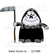 Vector of Happy Cartoon Chubby Grim Reaper by Cory Thoman