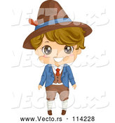 Vector of Happy Cartoon Italian Boy in Traditional Clothes by BNP Design Studio