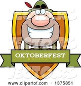 Vector of Happy Cartoon Oktoberfest German Guy Shield by Cory Thoman