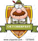 Vector of Happy Cartoon Oktoberfest German Guy Shield by Cory Thoman