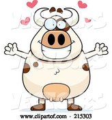 Vector of Happy Cartoon Plump Cow in Love by Cory Thoman