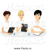 Vector of Happy Female Nurses in a Meeting by BNP Design Studio