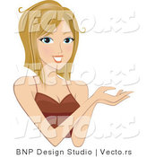 Vector of Happy Girl Holding out Her Hands by BNP Design Studio