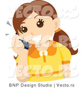 Vector of Happy Girl Talking on Cell Phone by BNP Design Studio