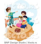 Vector of Happy Group of Children Playing Peter Pan by BNP Design Studio