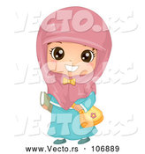 Vector of Happy Muslim School Girl by BNP Design Studio