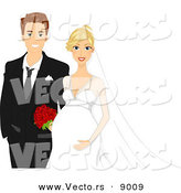 Vector of Happy Newly Weds by BNP Design Studio