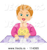 Vector of Happy Senior White Lady Playing Cards by BNP Design Studio