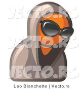 Vector of Hooded Orange Guy Wearing Sunglasses by Leo Blanchette
