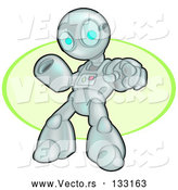 Vector of Human like Robot Pointing and Warning by Leo Blanchette