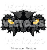 Vector of Intimidating Yellow Black Panther Eyes Staring by Chromaco