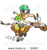 Vector of Jockey Guy Racing a Horse by Toonaday