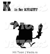 Vector of K Is for Knight Silhouette by Hit Toon