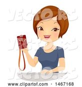 Vector of Lady Holding a Vip Event Pass by BNP Design Studio