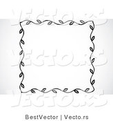 Vector of Leaf Border Frame - Black and White Web Design Element by BestVector