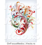 Vector of Leafy Floral Vines Background Design Version 15 by OnFocusMedia