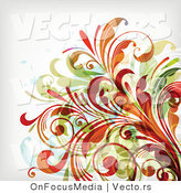 Vector of Leafy Floral Vines Background Design Version 18 by OnFocusMedia