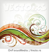 Vector of Leafy Floral Vines Background Design Version 23 by OnFocusMedia
