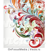 Vector of Leafy Floral Vines Background Design Version 28 by OnFocusMedia