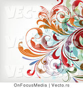 Vector of Leafy Floral Vines Background Design Version 31 by OnFocusMedia