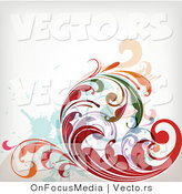 Vector of Leafy Floral Vines Background Design Version 32 by OnFocusMedia