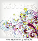 Vector of Leafy Floral Vines Background Design Version 33 by OnFocusMedia
