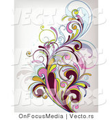 Vector of Leafy Floral Vines Background Design Version 34 by OnFocusMedia